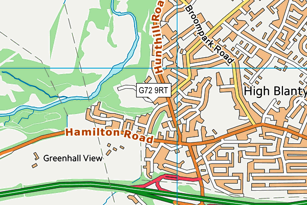 G72 9RT map - OS VectorMap District (Ordnance Survey)