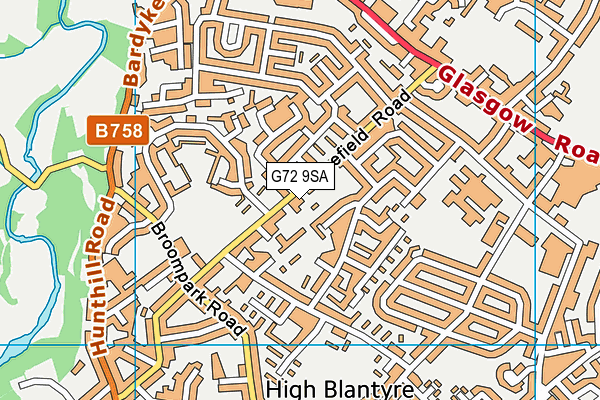 G72 9SA map - OS VectorMap District (Ordnance Survey)