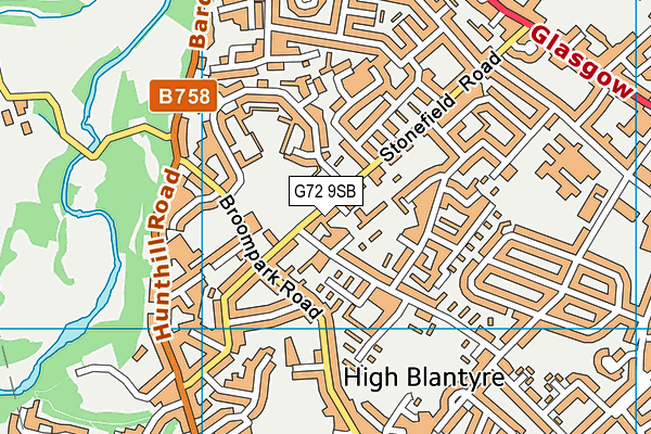 G72 9SB map - OS VectorMap District (Ordnance Survey)