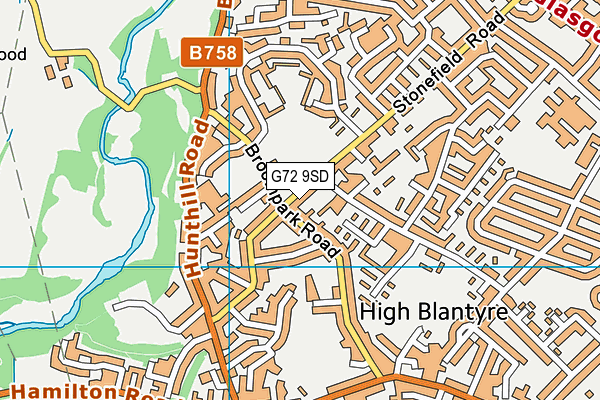 G72 9SD map - OS VectorMap District (Ordnance Survey)
