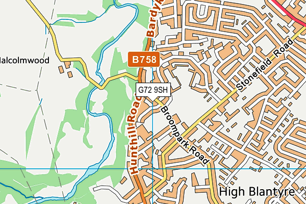 G72 9SH map - OS VectorMap District (Ordnance Survey)