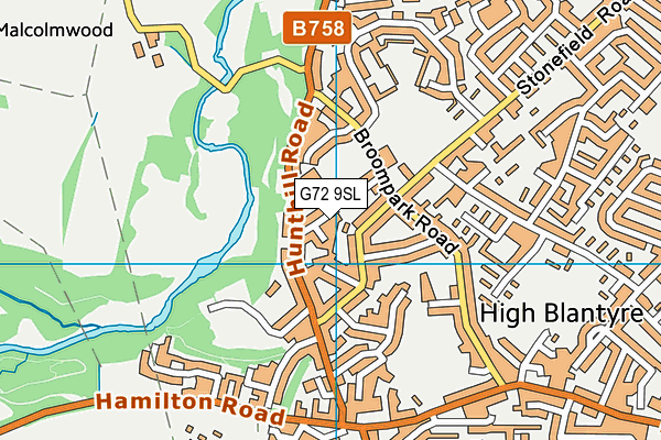 G72 9SL map - OS VectorMap District (Ordnance Survey)