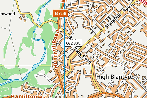 G72 9SQ map - OS VectorMap District (Ordnance Survey)