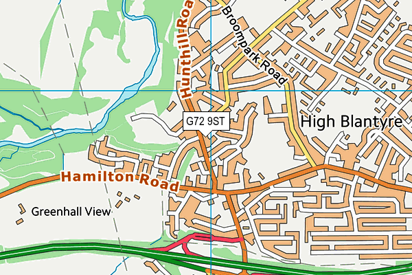 G72 9ST map - OS VectorMap District (Ordnance Survey)