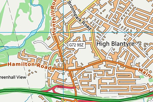 G72 9SZ map - OS VectorMap District (Ordnance Survey)