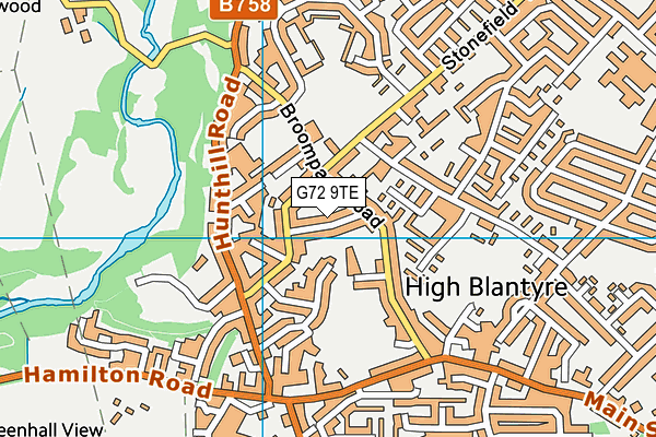G72 9TE map - OS VectorMap District (Ordnance Survey)