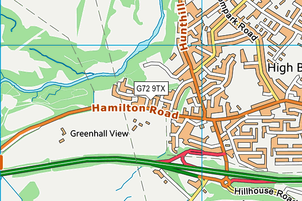 G72 9TX map - OS VectorMap District (Ordnance Survey)