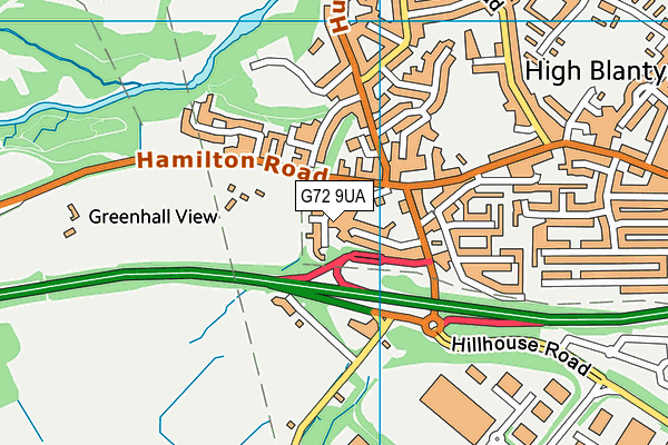 G72 9UA map - OS VectorMap District (Ordnance Survey)