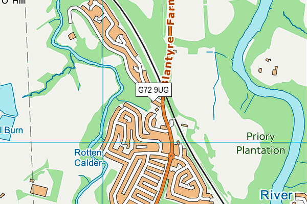 G72 9UG map - OS VectorMap District (Ordnance Survey)