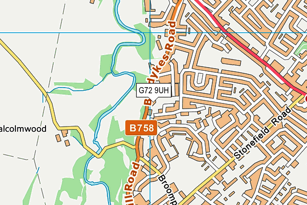 G72 9UH map - OS VectorMap District (Ordnance Survey)