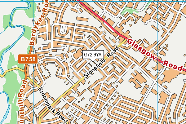 G72 9YA map - OS VectorMap District (Ordnance Survey)