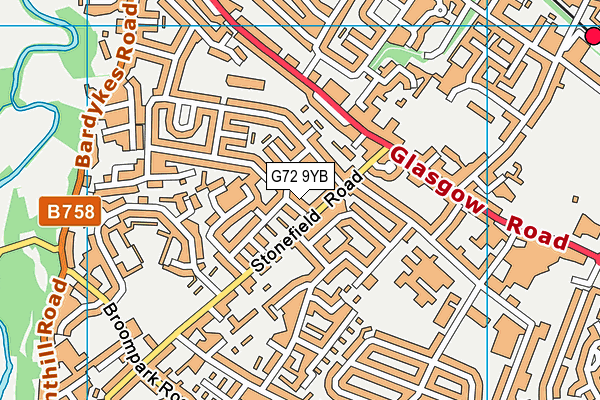 G72 9YB map - OS VectorMap District (Ordnance Survey)