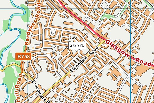 G72 9YD map - OS VectorMap District (Ordnance Survey)