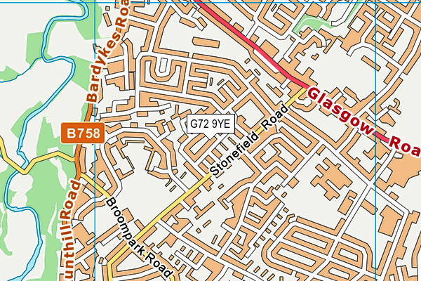 G72 9YE map - OS VectorMap District (Ordnance Survey)