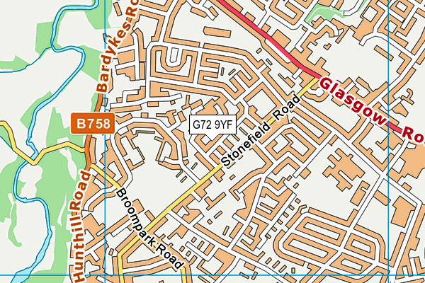 G72 9YF map - OS VectorMap District (Ordnance Survey)