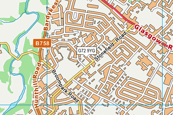 G72 9YG map - OS VectorMap District (Ordnance Survey)