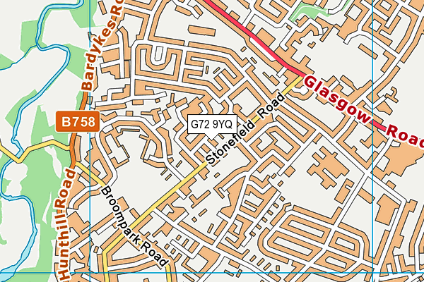 G72 9YQ map - OS VectorMap District (Ordnance Survey)