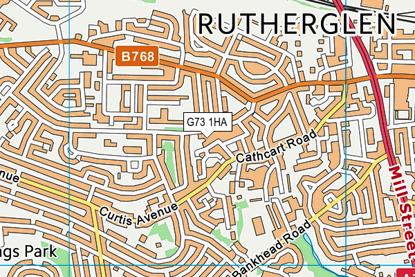 G73 1HA map - OS VectorMap District (Ordnance Survey)