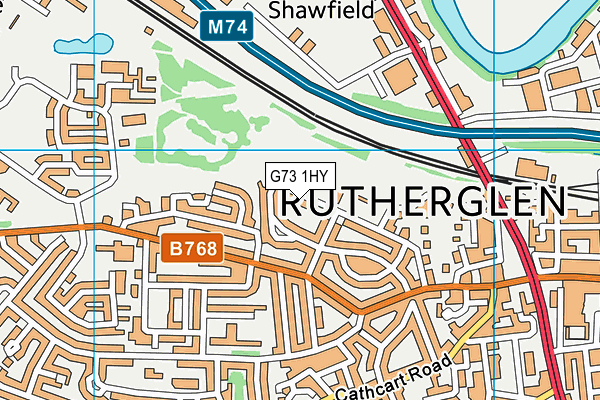 G73 1HY map - OS VectorMap District (Ordnance Survey)