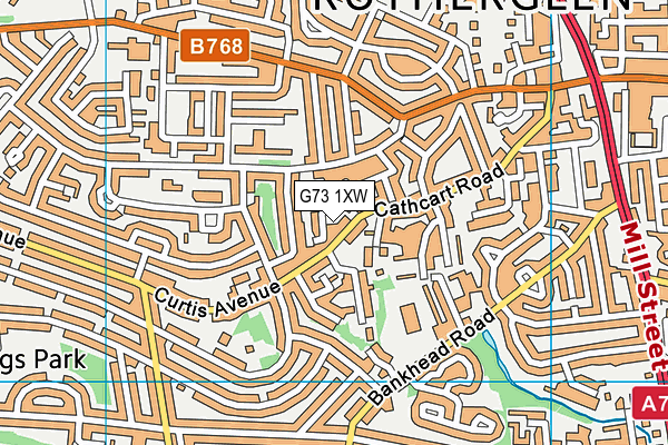 G73 1XW map - OS VectorMap District (Ordnance Survey)