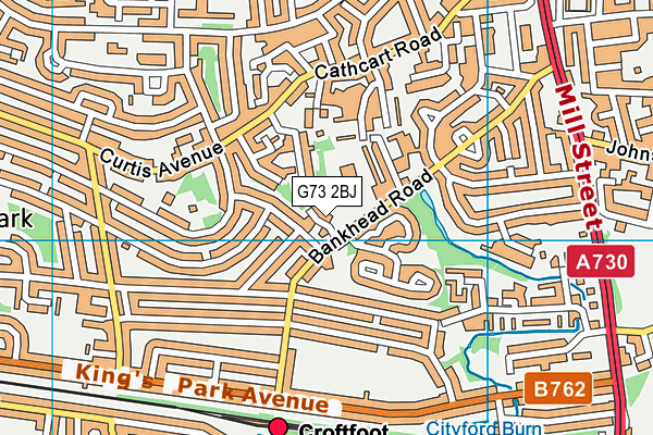 G73 2BJ map - OS VectorMap District (Ordnance Survey)