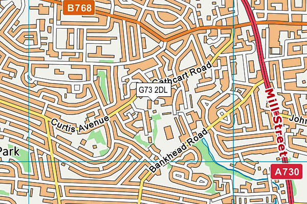 G73 2DL map - OS VectorMap District (Ordnance Survey)