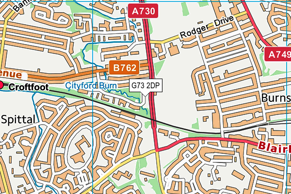 G73 2DP map - OS VectorMap District (Ordnance Survey)