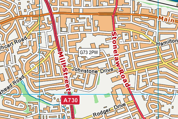 G73 2PW map - OS VectorMap District (Ordnance Survey)