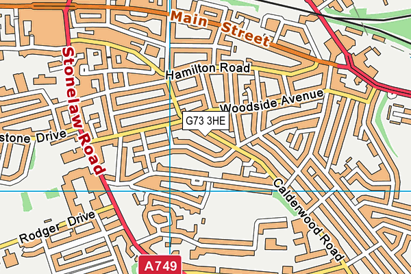G73 3HE map - OS VectorMap District (Ordnance Survey)