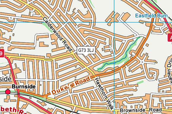 G73 3LJ map - OS VectorMap District (Ordnance Survey)