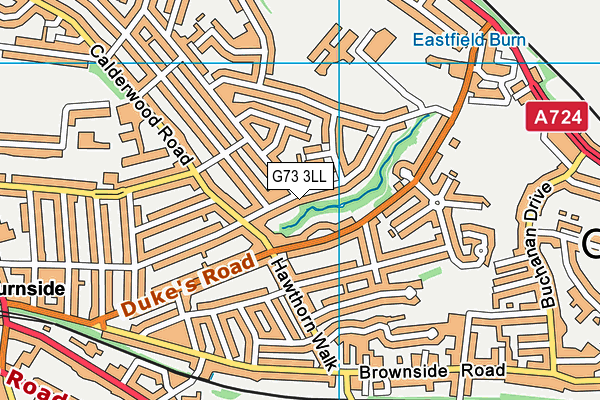 G73 3LL map - OS VectorMap District (Ordnance Survey)