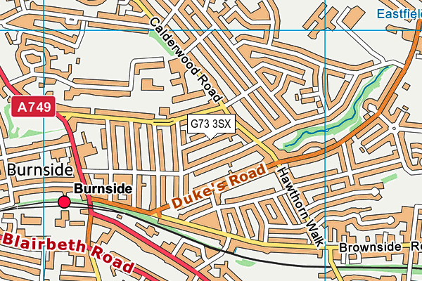 G73 3SX map - OS VectorMap District (Ordnance Survey)