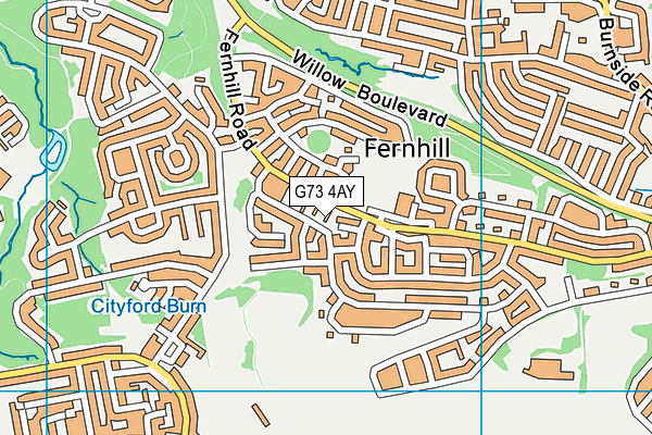 G73 4AY map - OS VectorMap District (Ordnance Survey)