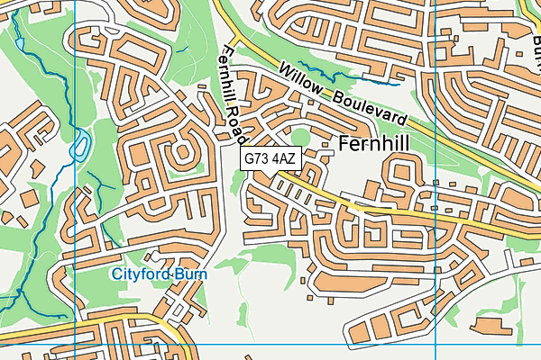 G73 4AZ map - OS VectorMap District (Ordnance Survey)