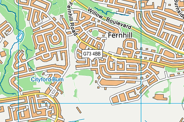 G73 4BB map - OS VectorMap District (Ordnance Survey)