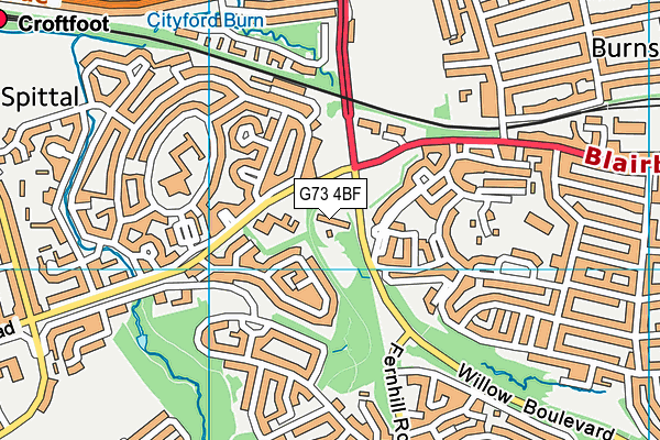 G73 4BF map - OS VectorMap District (Ordnance Survey)