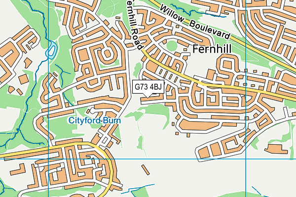 G73 4BJ map - OS VectorMap District (Ordnance Survey)