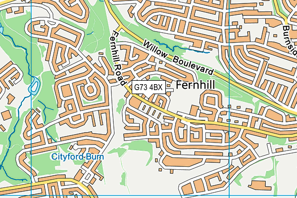 G73 4BX map - OS VectorMap District (Ordnance Survey)