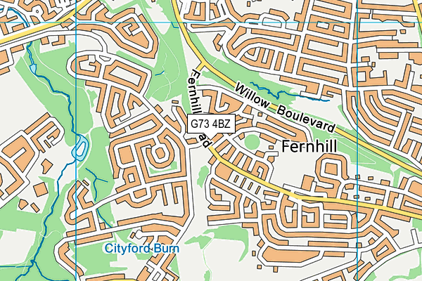 G73 4BZ map - OS VectorMap District (Ordnance Survey)