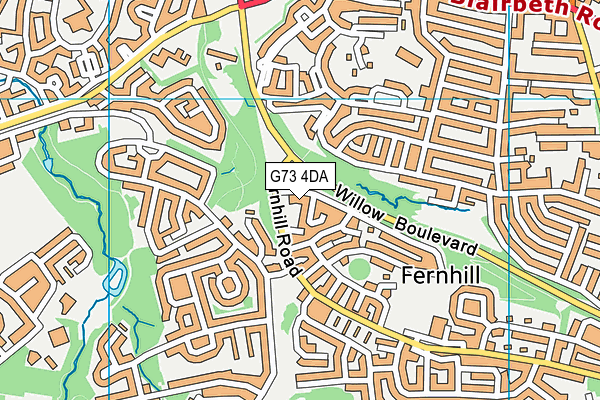G73 4DA map - OS VectorMap District (Ordnance Survey)