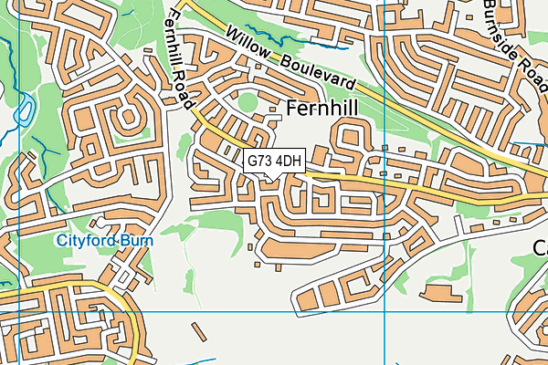 G73 4DH map - OS VectorMap District (Ordnance Survey)