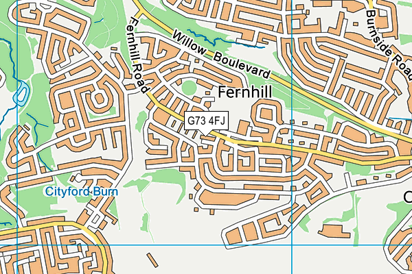 G73 4FJ map - OS VectorMap District (Ordnance Survey)