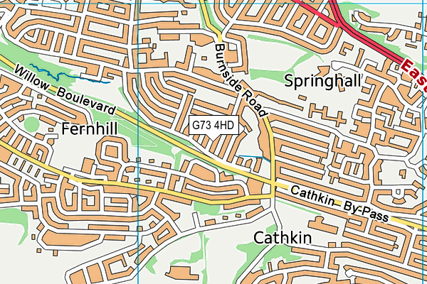 G73 4HD map - OS VectorMap District (Ordnance Survey)