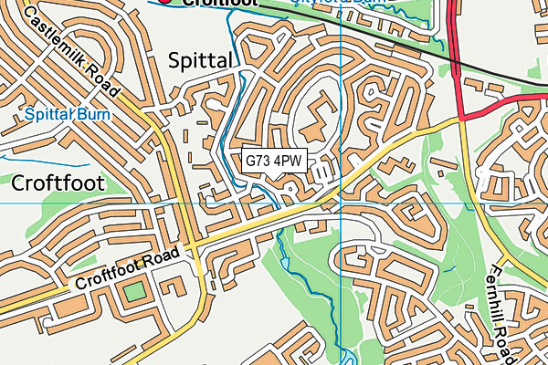 G73 4PW map - OS VectorMap District (Ordnance Survey)