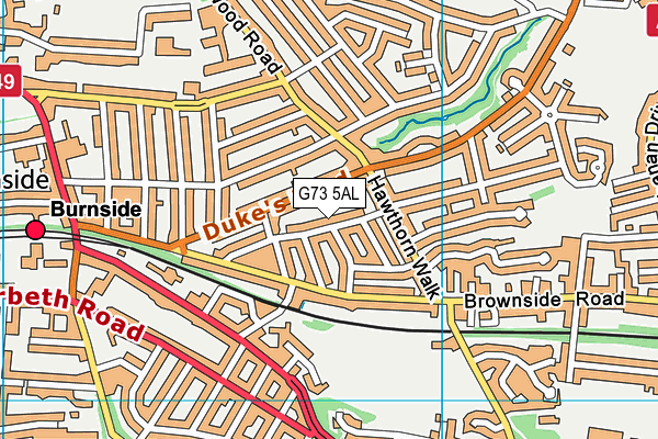 G73 5AL map - OS VectorMap District (Ordnance Survey)