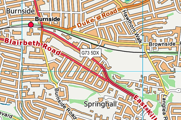 G73 5DX map - OS VectorMap District (Ordnance Survey)