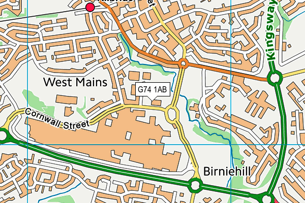 G74 1AB map - OS VectorMap District (Ordnance Survey)