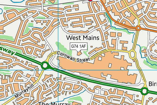 G74 1AF map - OS VectorMap District (Ordnance Survey)