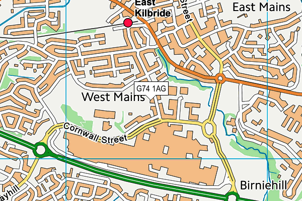 G74 1AG map - OS VectorMap District (Ordnance Survey)