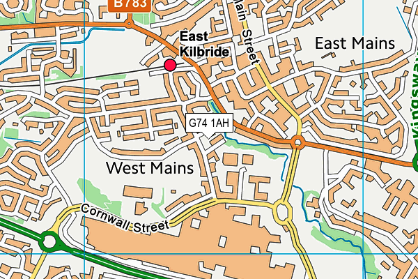 G74 1AH map - OS VectorMap District (Ordnance Survey)